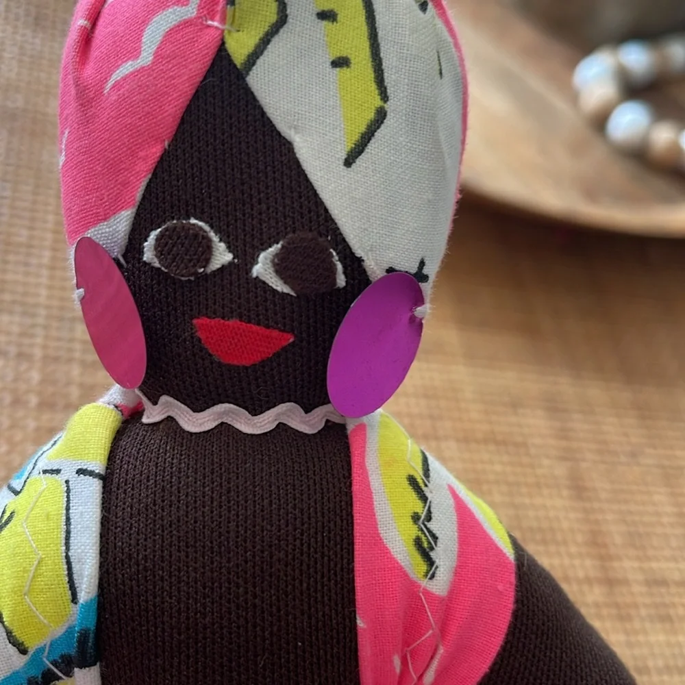 Vintage Caribbean Topsy Turvy cloth doll